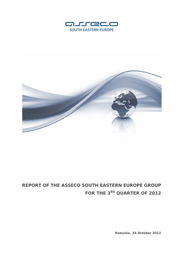 Thumbnail Asseco South Eastern Europe Quarterly Report 2012-q3