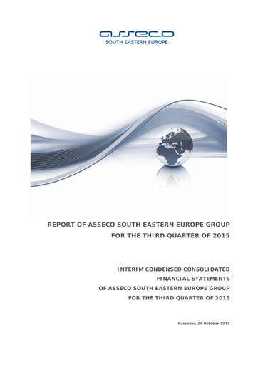 Thumbnail Asseco South Eastern Europe Quarterly Report 2015-q3