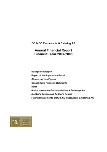 Thumbnail DO & CO Aktiengesellschaft Financial Report 2008