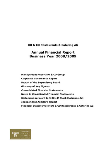 Thumbnail DO & CO Aktiengesellschaft Financial Report 2009