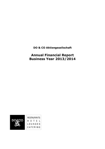 Thumbnail DO & CO Aktiengesellschaft Financial Report 2014