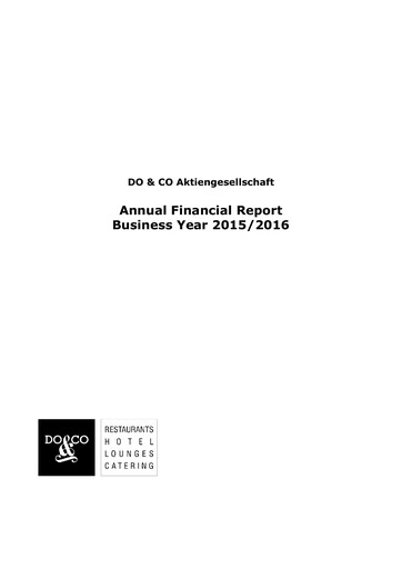 Thumbnail DO & CO Aktiengesellschaft Financial Report 2016