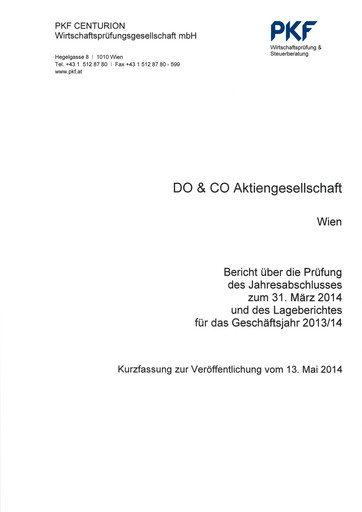 Thumbnail DO & CO Aktiengesellschaft Financial Statement 2013-2014