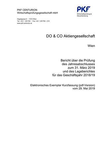 Thumbnail DO & CO Aktiengesellschaft Financial Statement 2018