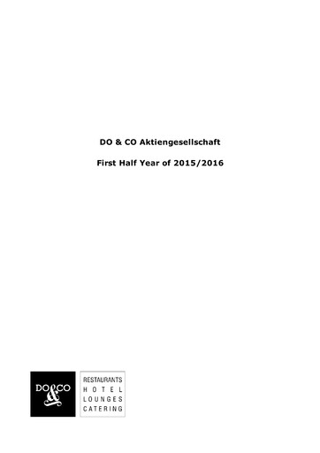 Thumbnail DO & CO Aktiengesellschaft Half-year Report 2015-h1