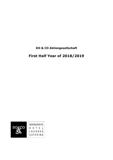 Thumbnail DO & CO Aktiengesellschaft Half-year Report 2018-h1