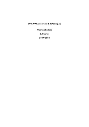 Thumbnail DO & CO Aktiengesellschaft Quarterly Report 2007-q3