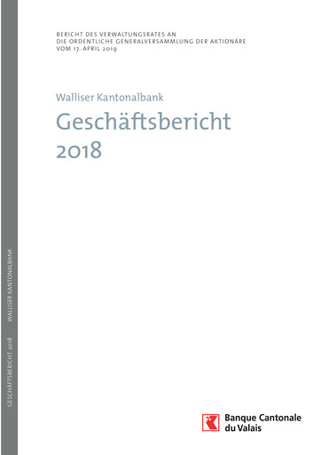 Thumbnail Walliser Kantonalbank Annual Report 2018