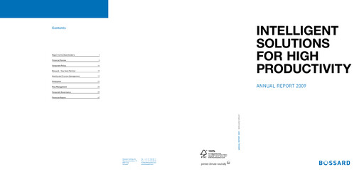 Thumbnail Bossard Holding Annual Report 2009
