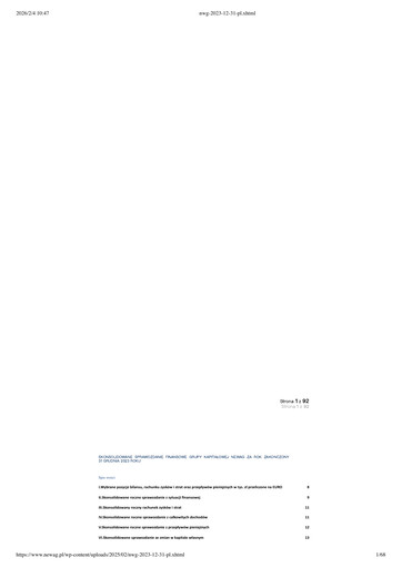 Thumbnail Newag Financial Statement 2023