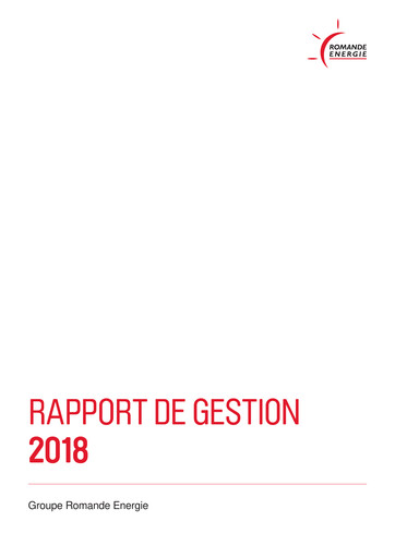 Thumbnail Romande Energie Annual Report 2018
