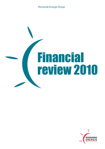 Thumbnail Romande Energie Financial Statement 2010