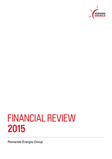 Thumbnail Romande Energie Financial Statement 2015