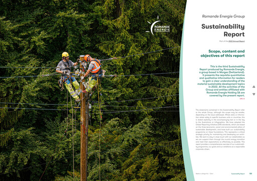 Thumbnail Romande Energie Sustainability Report 2022