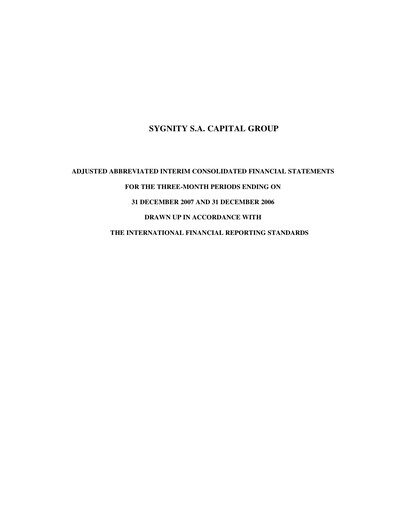 Thumbnail Sygnity Financial Statement 2007