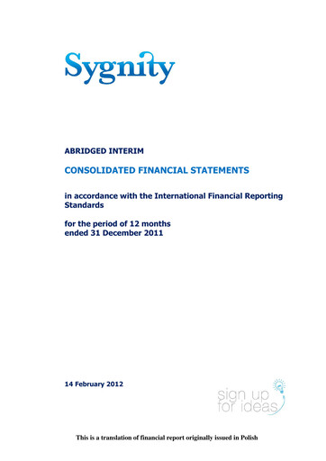 Thumbnail Sygnity Financial Statement 2011