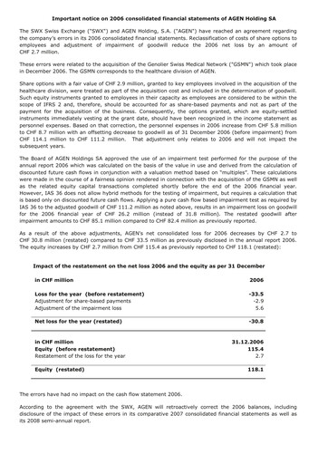 Vorschaubild Aevis Victoria Jahresbericht 2006