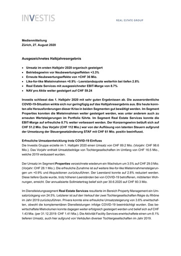 Thumbnail Investis Holding Half-year Report 2020-h1