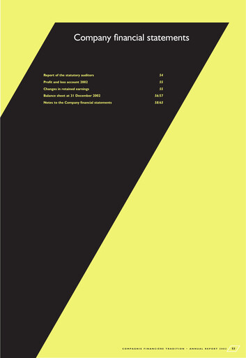Thumbnail Compagnie Financière Tradition Financial Statement 2002