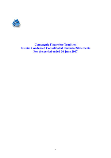 Thumbnail Compagnie Financière Tradition Half-year Report 2007