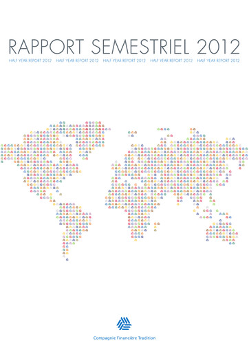 Thumbnail Compagnie Financière Tradition Half-year Report 2012