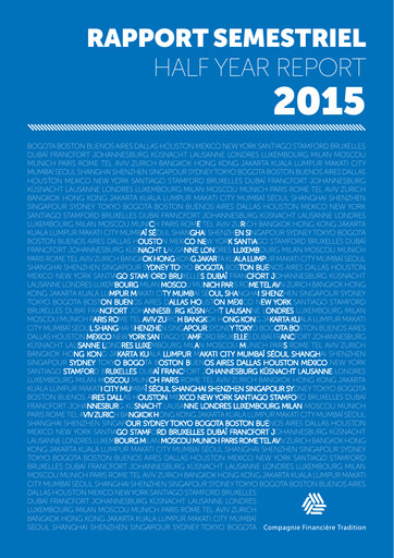 Thumbnail Compagnie Financière Tradition Half-year Report 2015