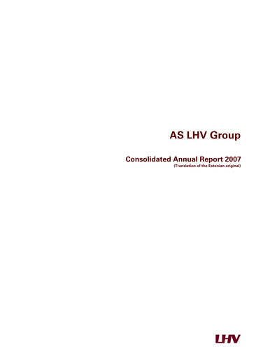 Thumbnail AS LHV Group Annual Report 2007