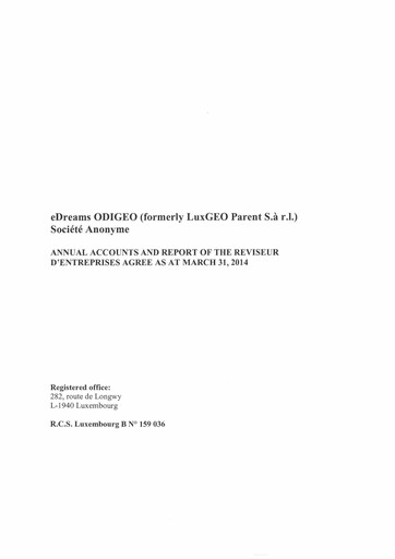 Vorschaubild eDreams ODIGEO Finanzmitteilung fy2014