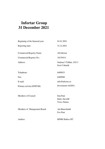 Thumbnail Infortar Annual Report 2021