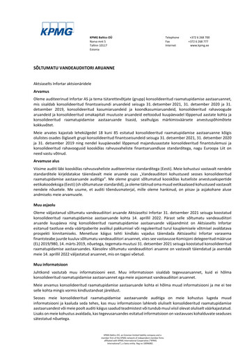 Thumbnail Infortar Financial Report 2021