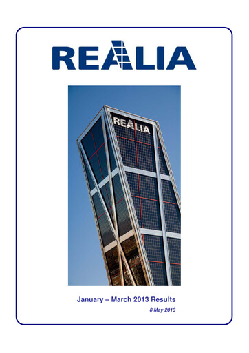 Thumbnail Realia Business Quarterly Report 2013-q1