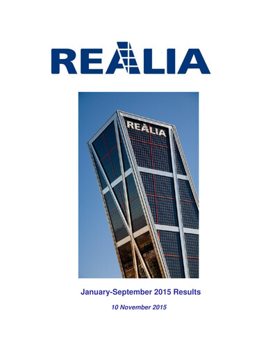 Thumbnail Realia Business Quarterly Report 2015-9m