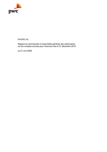 Thumbnail Spadel Financial Statement 2019