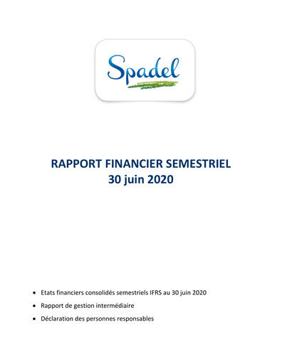 Thumbnail Spadel Half-year Report 2020-h1