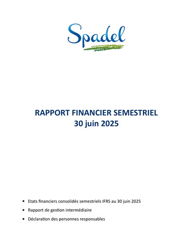 Thumbnail Spadel Half-year Report 2025-h1