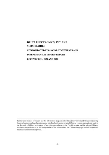 Thumbnail Delta Electronics Financial Statement 2021