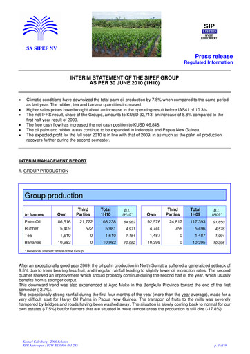 Miniature Sipef Rapport semestriel 2010-h1
