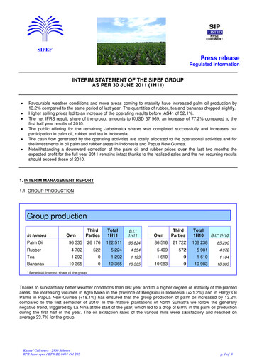 Miniature Sipef Rapport semestriel 2011-h1
