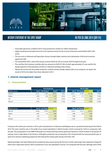 Thumbnail Sipef Half-year Report 2014-h1