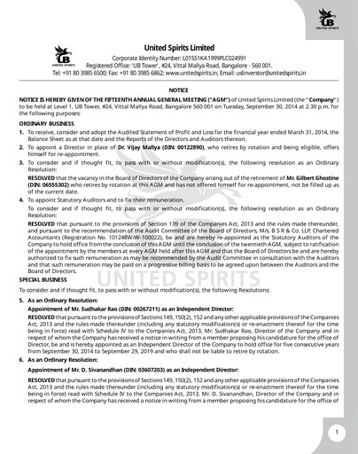 Thumbnail United Spirits
 Annual Report 2013-2014