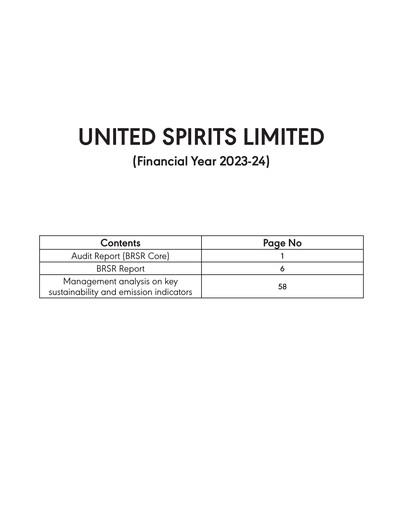 Miniature United Spirits
 Rapport ESG 2023-2024