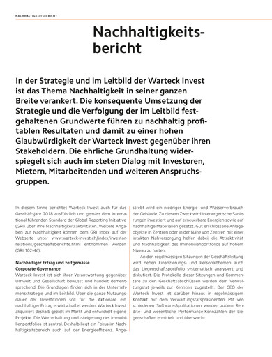 Thumbnail Warteck Invest Sustainability Report 2018