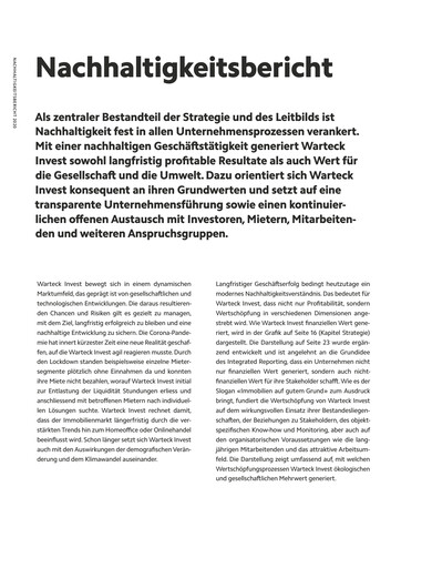 Thumbnail Warteck Invest Sustainability Report 2020
