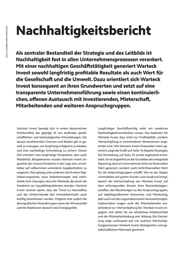 Thumbnail Warteck Invest Sustainability Report 2021