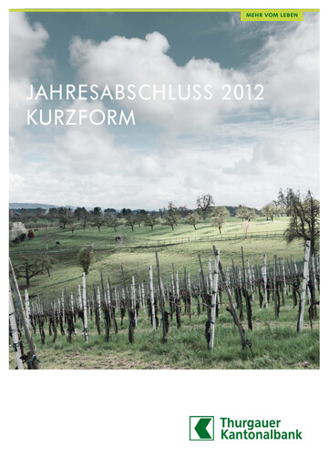 Vorschaubild Thurgauer Kantonalbank Finanzmitteilung 2012