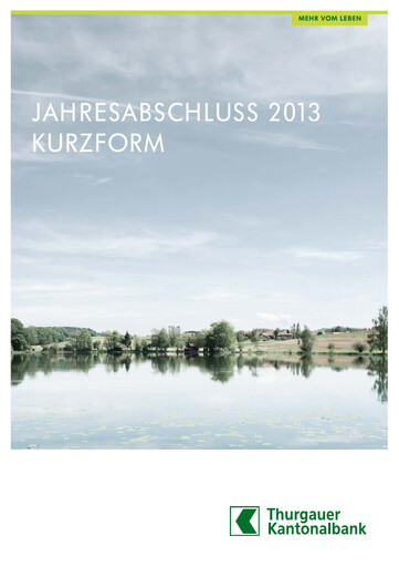 Vorschaubild Thurgauer Kantonalbank Finanzmitteilung 2013