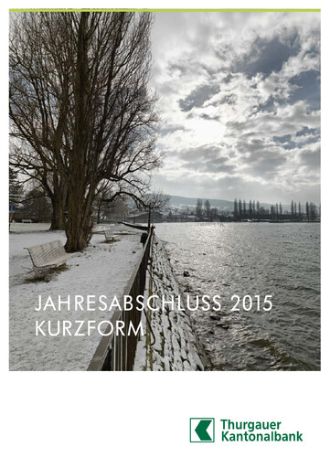 Vorschaubild Thurgauer Kantonalbank Finanzmitteilung 2015