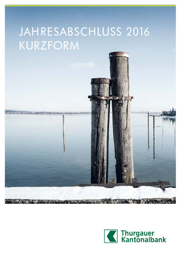 Vorschaubild Thurgauer Kantonalbank Finanzmitteilung 2016