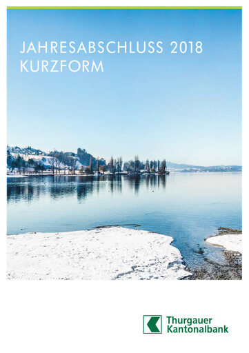 Vorschaubild Thurgauer Kantonalbank Finanzmitteilung 2018