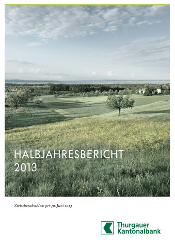 Vorschaubild Thurgauer Kantonalbank Halbjahresbericht 2013-h1